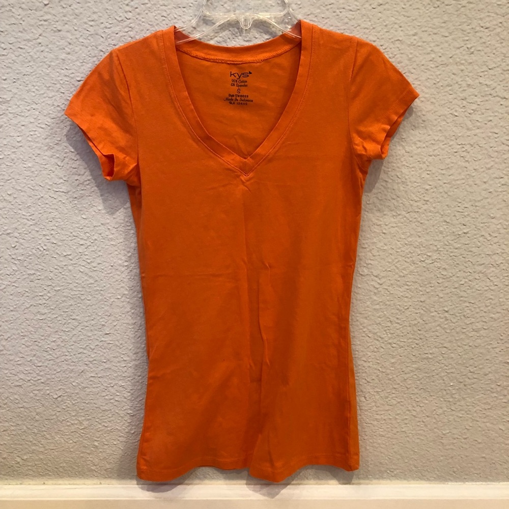 Basic Orange V-Neck